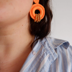 Pendientes de crochet Redondo con abalorios. Modelo "Halito"